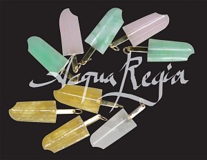 popsicle pendants in gold, minerals